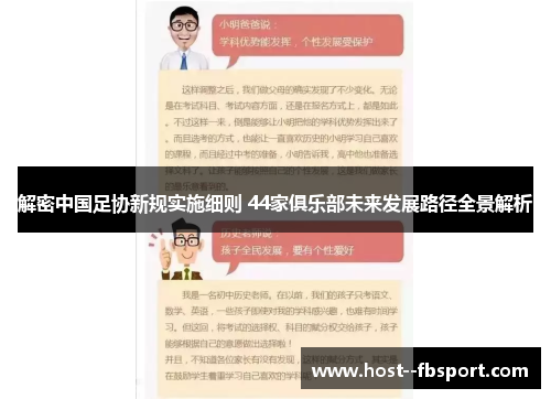 解密中国足协新规实施细则 44家俱乐部未来发展路径全景解析